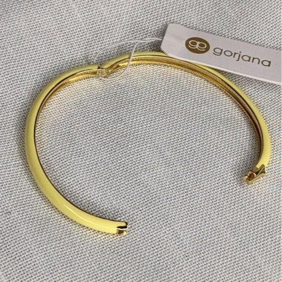 GORJANA Bracelet 18K Gold Plated Paseo Yellow Enamel Cuff Bracelet - Picture 4 of 5